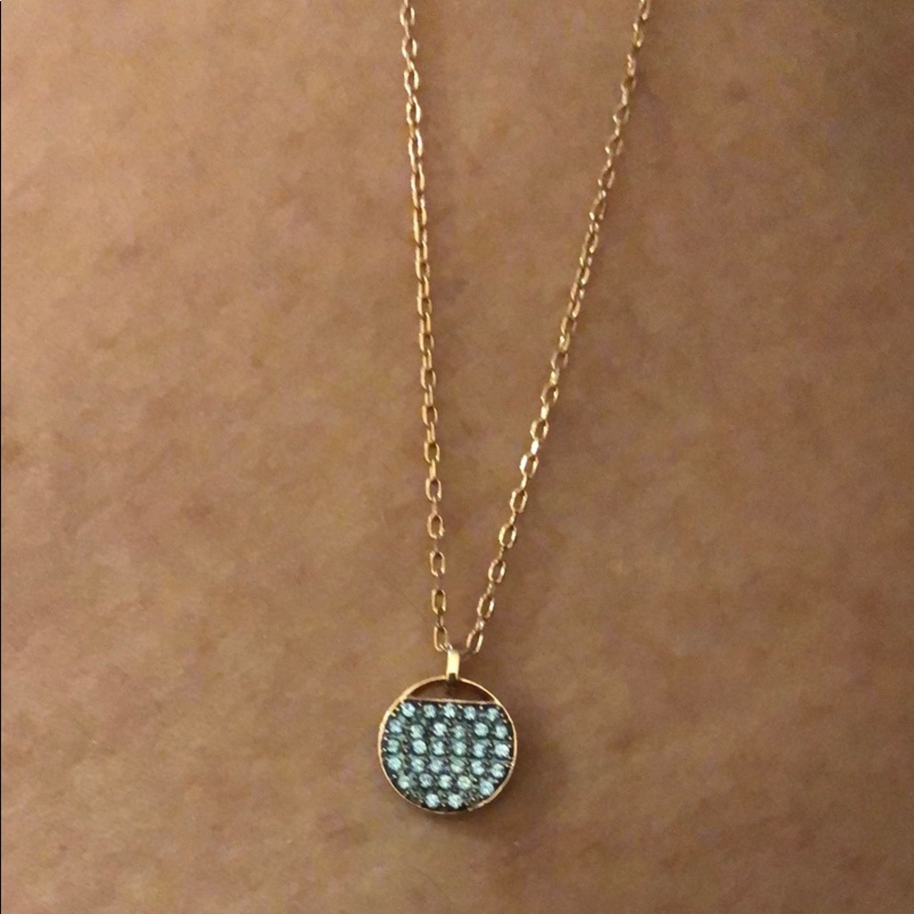 Ginger Blue with Rose gold necklace